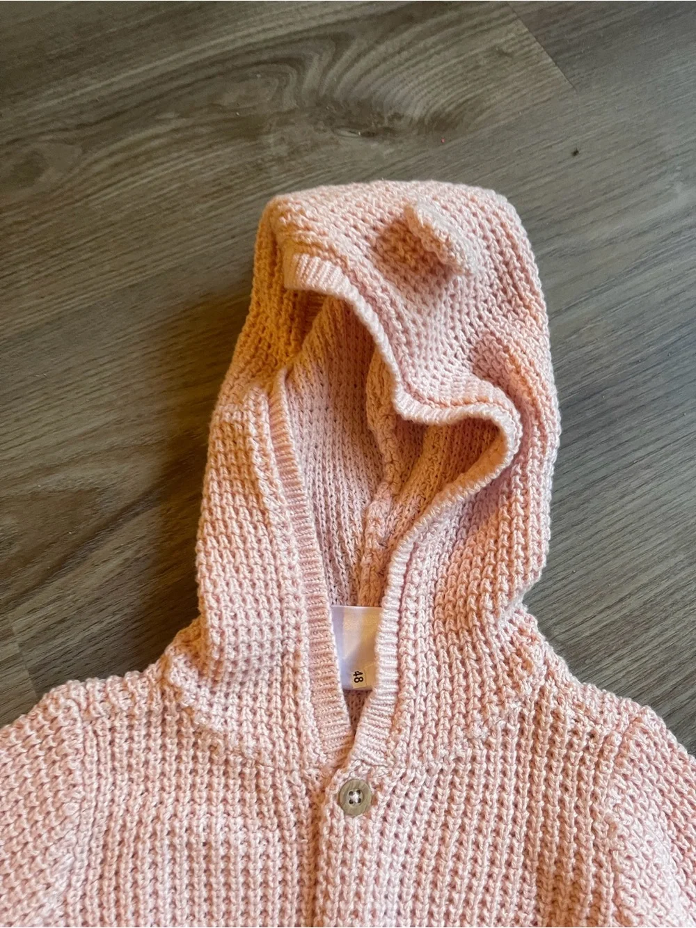 Carter's Knit Hooded Sweater Cardigan Baby Girl Bear Ear Jacket Size 12 M NEW